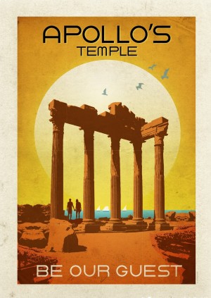 Turkey Apollo Temple vintage travel poster